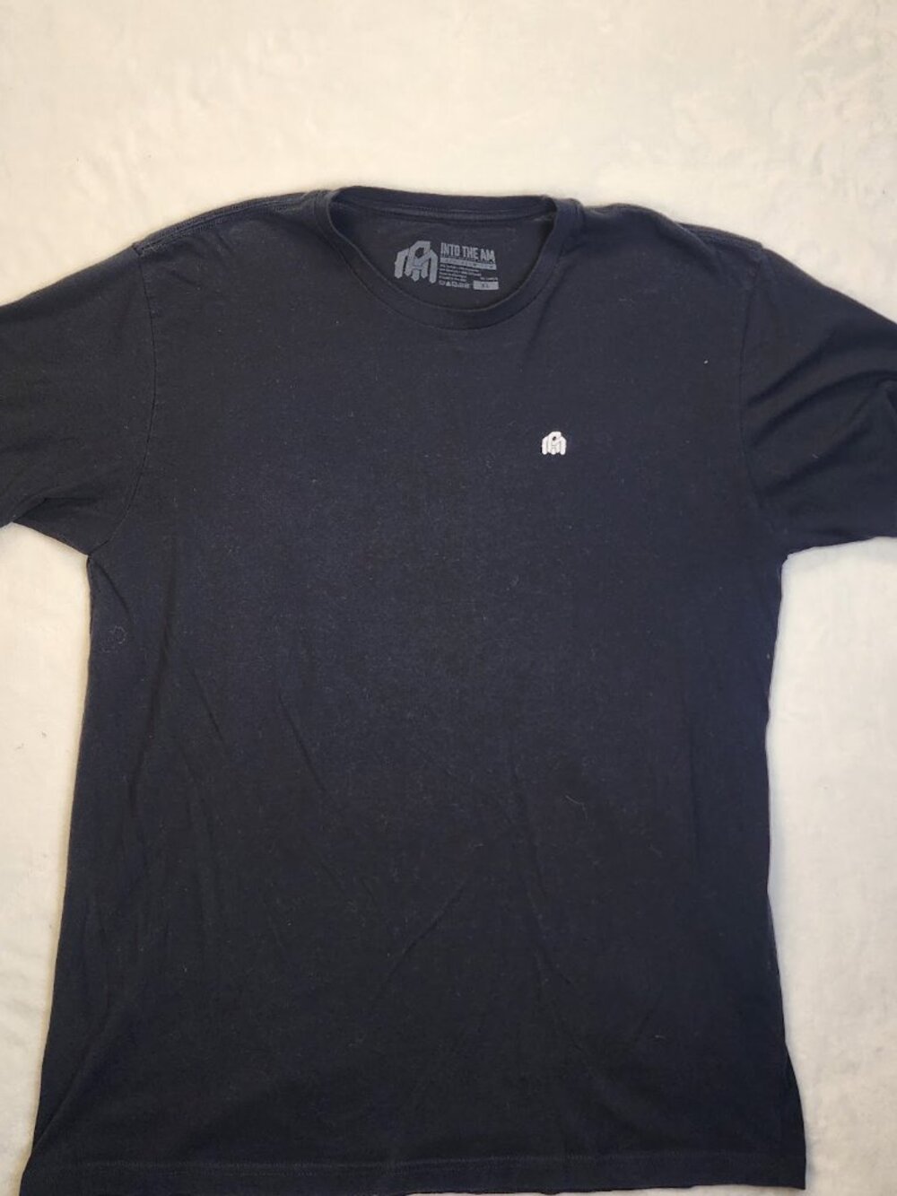 INTO THE AM Mens Black Short Sleeve White Logo T-Shirt Soft Material